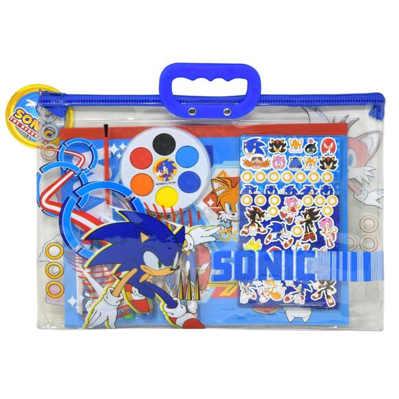 Sonic 12pc Stationery in Zipper tote bag - Picture 1 of 1